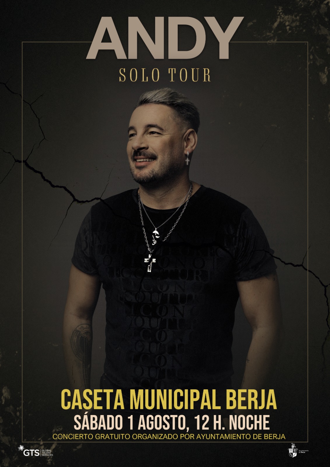 Andy llevará su ‘Solo Tour’ a la Caseta Municipal de la Feria de Berja 2026